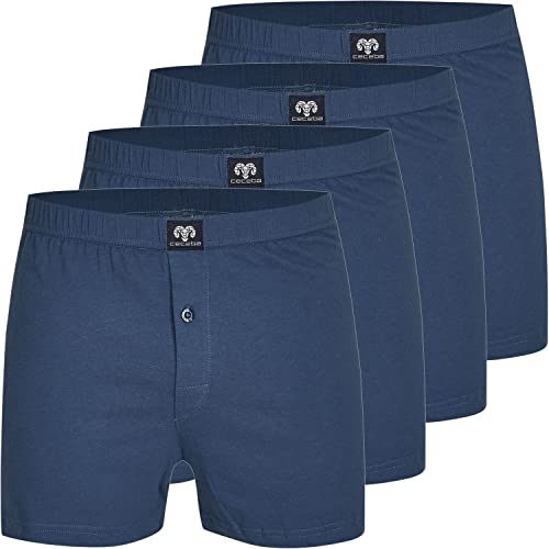 Ceceba 4 Stück Jersey Shorts Boxershorts Pant Unterhosen Herren große Größen schwarz weis blau grau M - 8XL, Grösse:XXL, Farbe:blau von Ceceba