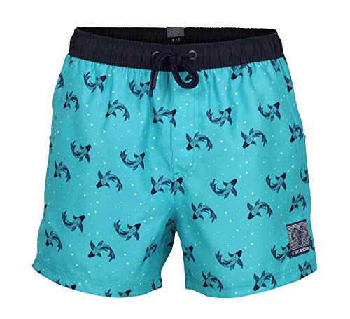 Ceceba Badeshorts Boardshorts Strandshorts Shorts Badehose grün blau Tierdruck M-XXL, Grösse:M - 5-50, Farbe:grün von Ceceba