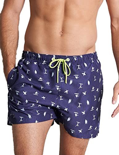 Ceceba Badeshorts Herren - Komfortable Passform - Salz- & Chlorresistent - UV-Schutz blau-mittel-Allover (685) 8 von Ceceba