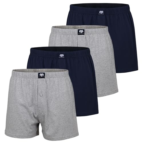 Ceceba Herren Boxershorts mit Eingriff (DE/NL/SE/PL, Alphanumerisch, L, Regular, Regular, 2 x Navy / 2 x grau Melange) von Ceceba