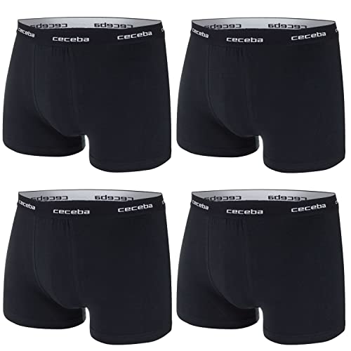 Ceceba Herren Boxershorts Pants Unterhosen Baumwolle | 4er Pack (3XL | 9, Schwarz | Schwarz) von Ceceba