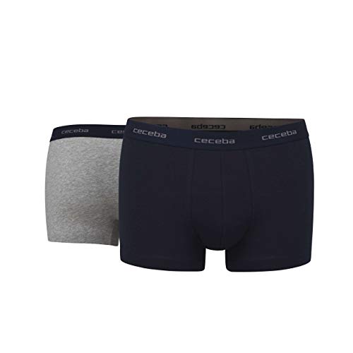 Ceceba Herren Boxershorts Pants Unterhosen Baumwolle | 4er Pack (4XL | 10, Dunkelblau | Grau Melange) von Ceceba