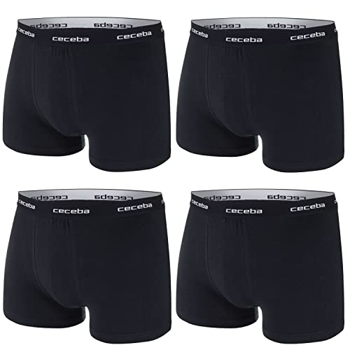 Ceceba Herren Boxershorts Pants Unterhosen Baumwolle | 4er Pack (L | 6, Schwarz | Schwarz) von Ceceba
