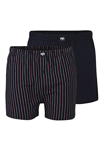 Ceceba Herren Boxershorts Shorts, 2er Pack, Einfarbig, Blau (navy-red 2550) ,XL (Herstellergröße:7) von Ceceba