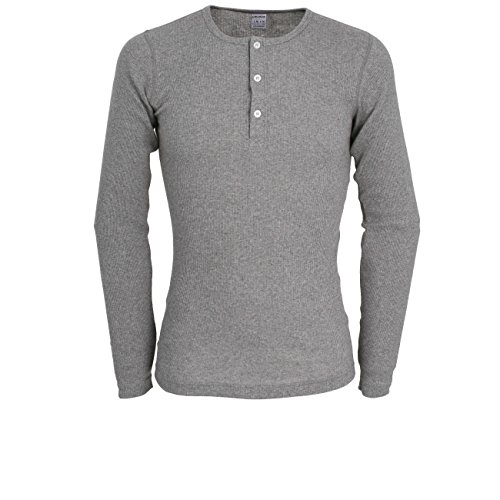 Ceceba Herren Longsleeve, Langarm, Baumwolle, Doppelripp, grau, Uni 5 von Ceceba