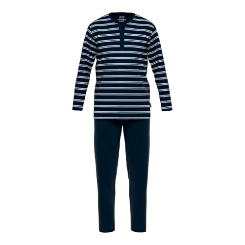 Ceceba Herren Pyjama Set Schlafanzug lang Pyjama Pure Cotton, Farbe:Dunkelblau, Artikel:-662 blau-dunkel-Ringel, Größe:58 von Ceceba