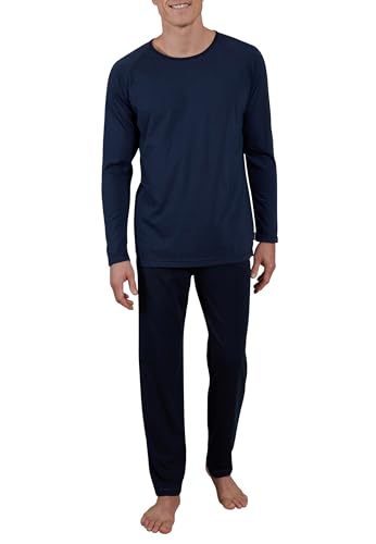 Ceceba Herren Pyjama lang Traveller Rundhals-Ausschnitt, 2tlg., blau, 64-66 von Ceceba