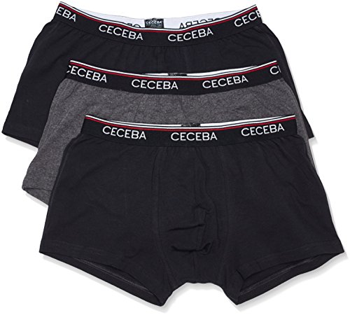 Ceceba Herren Short Pants 3er Pack Retroshorts, Schwarz (Black-darkmel-Black 9305), Large (Herstellergröße: 6) von Ceceba