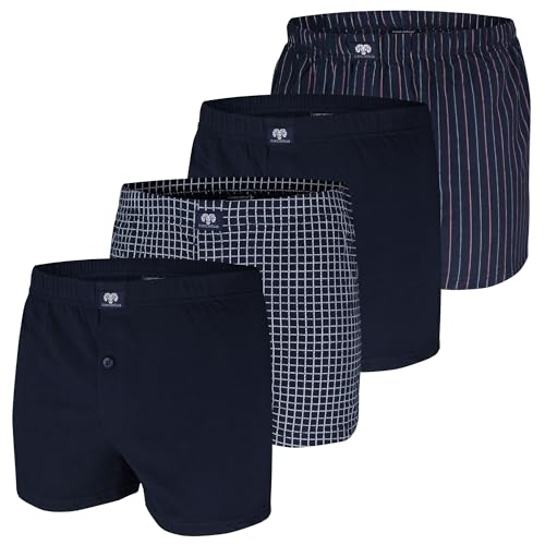 Ceceba Herren Shorts Boxershorts (DE/NL/SE/PL, Alphanumerisch, 4XL, Regular, Regular, Navy/Streifen/Karo) von Ceceba