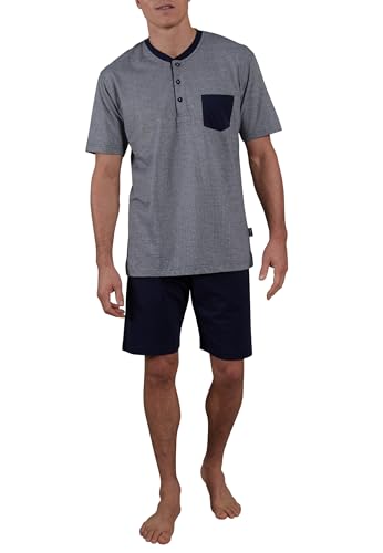 Ceceba Herren Shorty, 3-Knopfv. Zweiteiliger Schlafanzug, Navy Blaze, Medium (Herstellergröße:50) von Ceceba