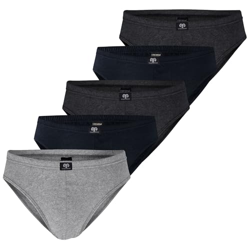 Ceceba Herren Slip (5er Pack) (DE/NL/SE/PL, Alphanumerisch, M, Regular, Regular, Grau (Grau-dunkel-Melange 0831)) von Ceceba