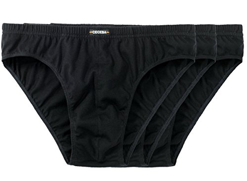 Ceceba Herren-Slip 3er-Pack Single-Jersey schwarz Größe 12 von Ceceba