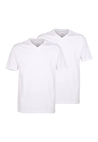 Ceceba Herren T-Shirt, Kurzarm, Baumwolle, Single Jersey, weiß, Uni, 2er Pack 52 von Ceceba