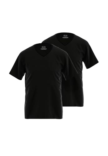 Ceceba Herren T-Shirts V-Neck im 2er Pack (DE/NL/SE/PL, Numerisch, 54, Regular, Regular, schwarz) von Ceceba