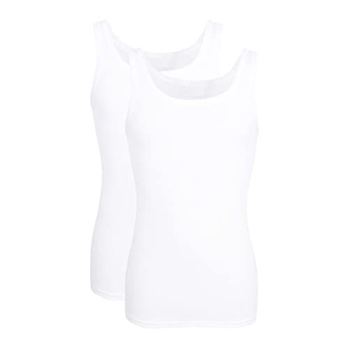 Ceceba Herren Tank-Top, Baumwolle, Doppelripp, weiß Uni, 2er Pack 5 von Ceceba