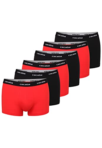 Ceceba Herren Unterhosen Pants rot Uni 6er Pack 6 von Ceceba