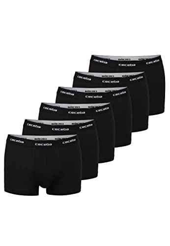 Ceceba Herren Unterhosen Pants schwarz Uni 6er Pack 6 von Ceceba