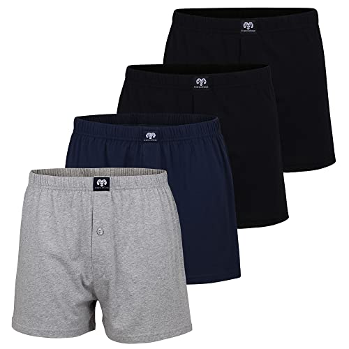 Ceceba Weite Herren Boxershorts 4 Stück, mit Eingriff, auch in Übergröße bis 8XL (7XL / (16), 2 x schwarz | 1 x Graumelange | 1x Navy) von Ceceba