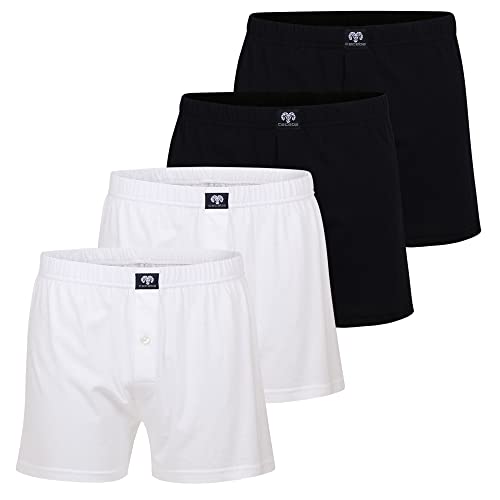 Ceceba Weite Herren Boxershorts 4 Stück, mit Eingriff, auch in Übergröße bis 8XL (XXL / (8), 2 x schwarz | 2 x weiß) von Ceceba