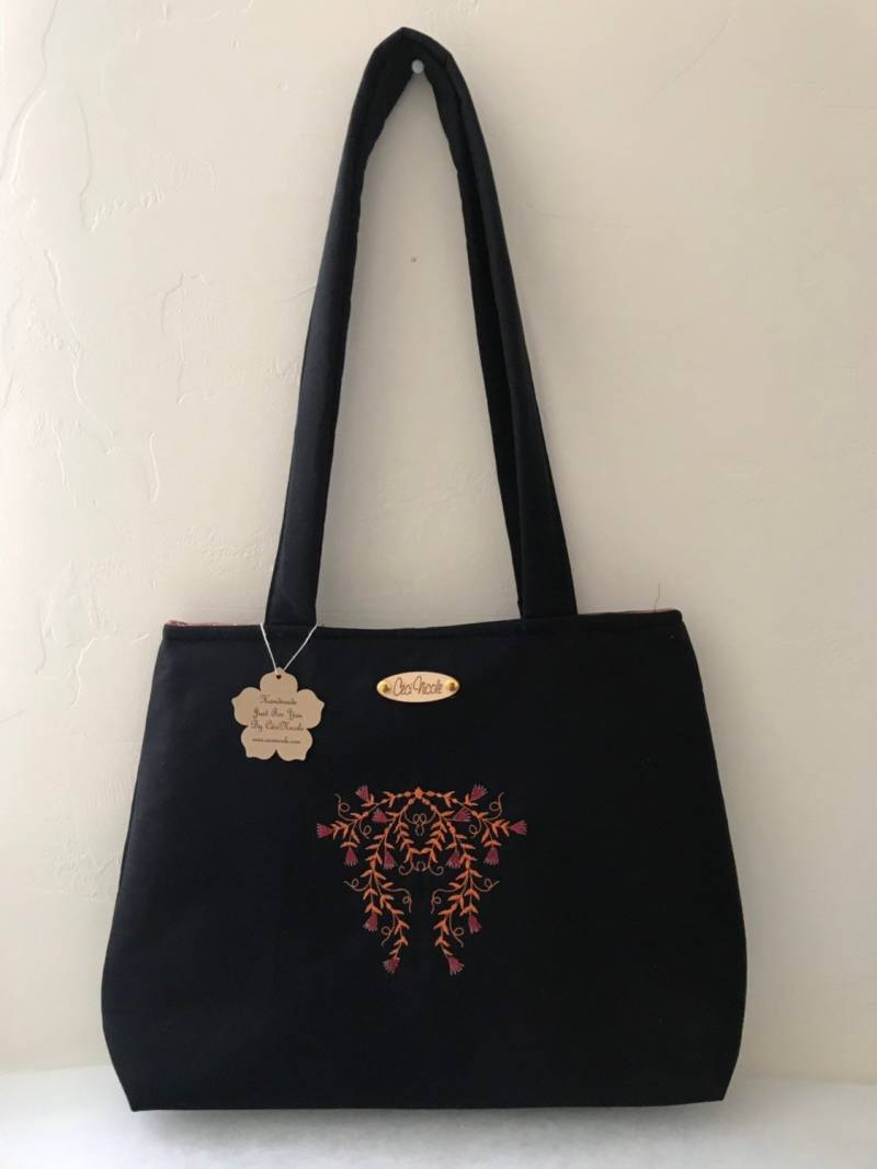 Einkaufstasche Mit Stickerei Design, Handgemachte Geldbörse von CeciNicoleShop