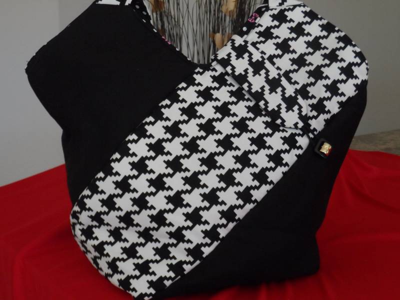 Reversible Zweifarbig Hahnentritt-Einkaufstasche von CeciNicoleShop