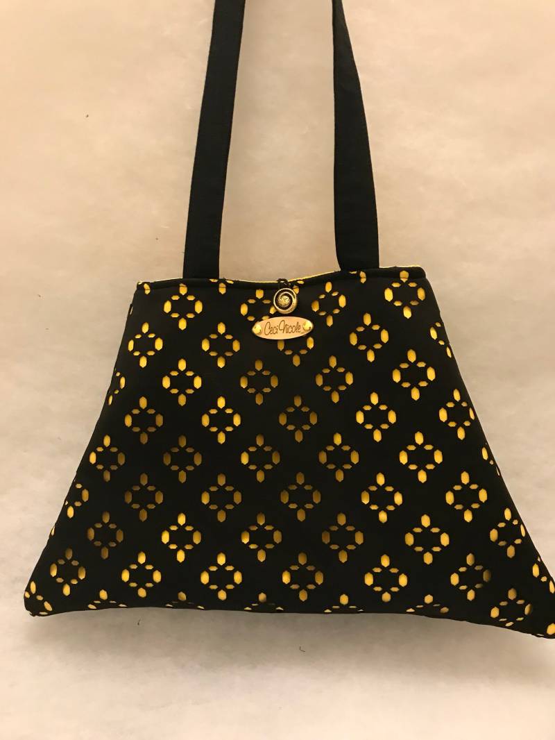 Schwarz Und Gelb Handgemachte Handtasche/Damen Geldbörse von CeciNicoleShop
