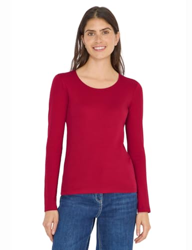CECIL Basic Langarmshirt Beaujolais red XL von Cecil
