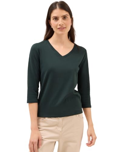 CECIL Basic V-Neck Shirt Ink Green M von Cecil