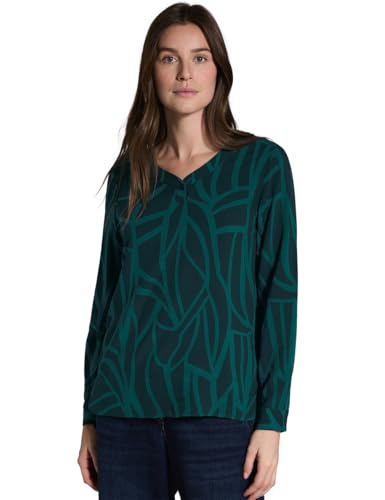 CECIL Damen B345247 Bedruckte Bluse, Petrol Green, XL EU von Cecil
