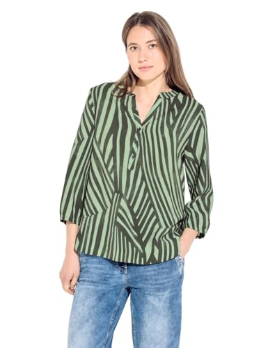 CECIL Damen B344674 Bluse mit Streifen, cool Khaki, XL von Cecil