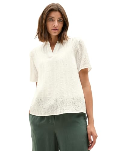 CECIL Damen B345828 Blusenshirt mit Struktur, Vanilla White, L CECIL Damen B345828 Blusenshirt mit Struktur, Vanilla White, L von Cecil
