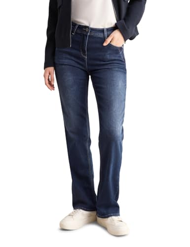 CECIL Damen B378530 Bootcut Jeans, Mid Blue Wash, 32W / 28L EU von Cecil