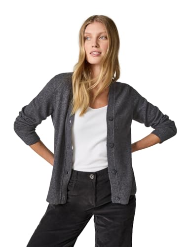 CECIL Damen B253799 Cardigan Mit Knopfleiste, Charcoal Grey Melange, L EU von Cecil