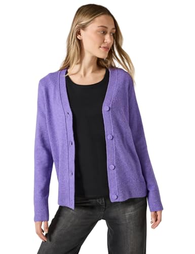CECIL Damen B253799 Cardigan Mit Knopfleiste, Lilac Melange, XXL EU von Cecil