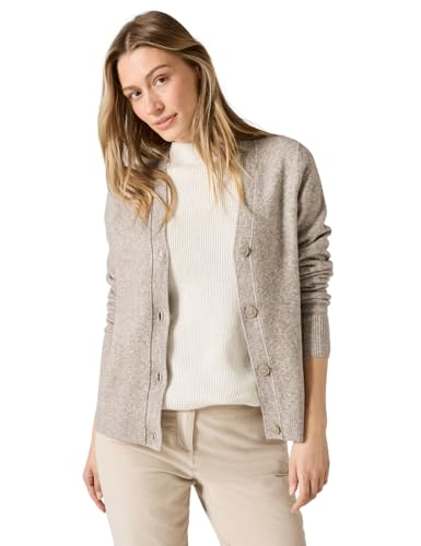 CECIL Damen B253799 Cardigan Mit Knopfleiste, Milky Caramel Melange, XXL EU von Cecil