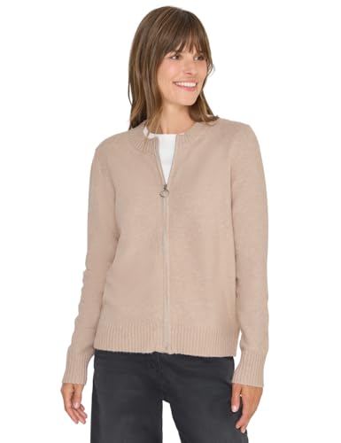 CECIL Cardigan mit Zipper Sandalwood beige Melange XXL von Cecil
