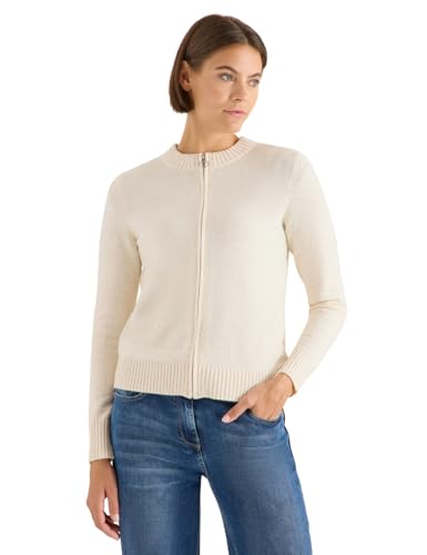 CECIL Cosy Cardigan mit Zipper Oat Milk beige Melange S von Cecil