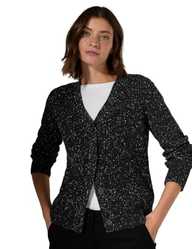 CECIL Damen B253890 Cosy Neps Cardigan, Schwarz, XXL EU von Cecil