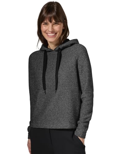 CECIL Damen B322487 Cropped Bouclé Hoodie, Schwarz, XL EU von Cecil