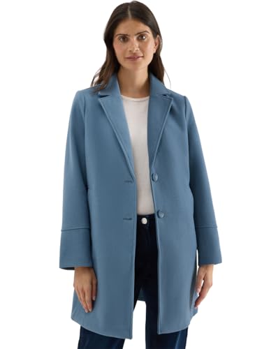 CECIL Damen 1005389 Woll-Optik Revers-Mantel, Moonstone Blue, M von Cecil