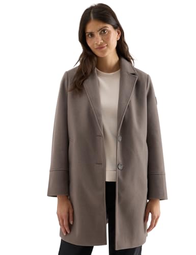 CECIL Damen 1005389 Woll-Optik Revers-Mantel, Mushroom Taupe, 36 von Cecil