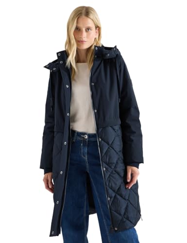CECIL Damen 1005397 Mantel mit Strukturmix, Dark Navy Blue, XXL von Cecil