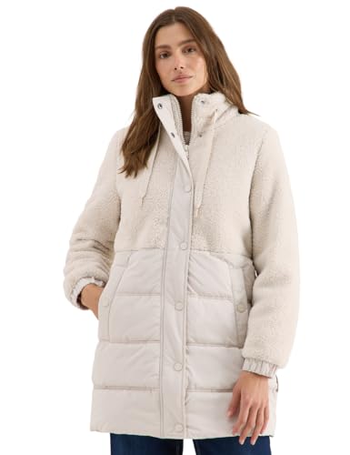 CECIL Damen 1005477 Mantel mit Strukturmix, Teddy Vanilla White, M von Cecil