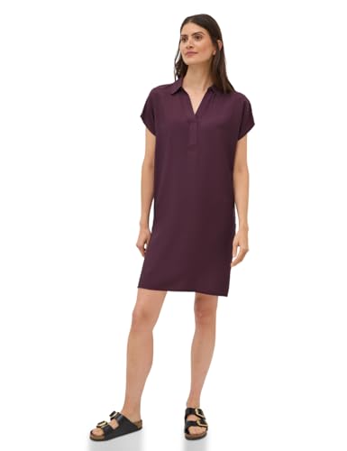 CECIL Damen 1408834 Strukturkleid in Unifarbe, Mulberry red, M von Cecil