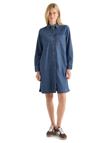 CECIL Damen 1408976 Denim-Look Kleid, mid Blue wash, XL von Cecil
