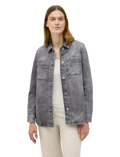CECIL Damen 2115466 Denim Overshirt, mid Grey Random wash, L von Cecil