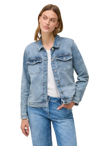 CECIL Damen 2115545 Jeansjacke mit Knopfleiste, Authentic Used wash, L von Cecil
