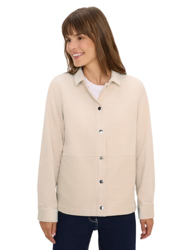 CECIL Damen 2116780 Cord Overshirt mit Knöpfen, Oat Milk beige, X-Large von Cecil