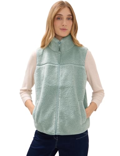 CECIL Damen 2200553 Kurze Teddy-Weste, Smoke salvia, XS CECIL Damen 2200553 Kurze Teddy-Weste, Smoke salvia, XS von Cecil