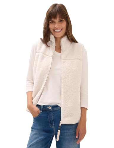 CECIL Damen 2200553 Kurze Weste, Teddy Vanilla White, XXL von Cecil